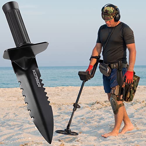 Metal Detector Shovel, Kemaier Heavy Duty Double Serrated Edge Digger