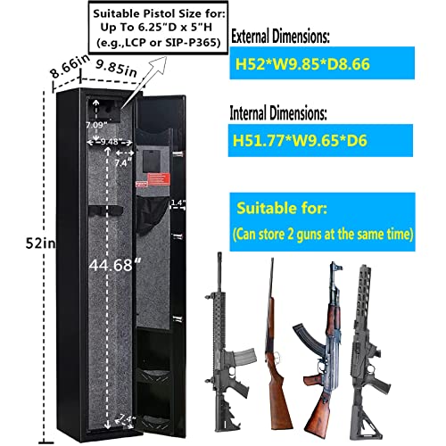 Kaer Gun Safes For Home Rifle And Pistols,Gun Safe For Rifles And Shotguns, Gun Safe Rifle, Gun Cabinet For Shotguns With Built-In Removable Storage Shelf-1.73 #TOP1