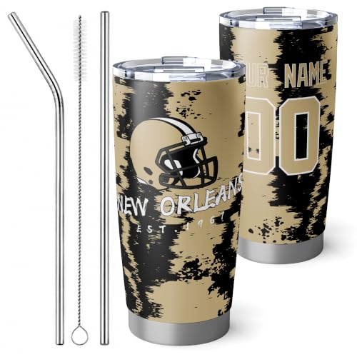 Image of ANTKING New Orleans Tumbler 20oz Travel Mug Custom Number Name Gifts