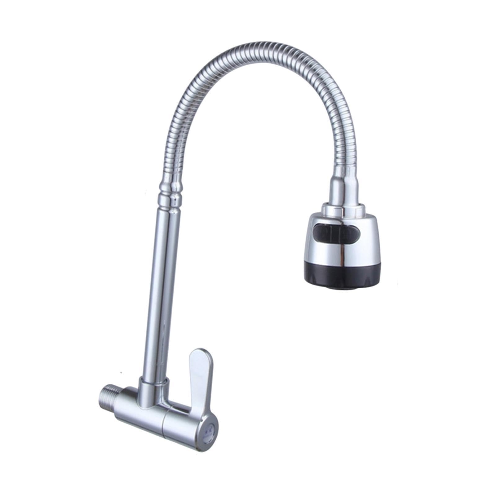 Zambuph Attractive Stainless Steel Kitchen Faucet Sink Faucet Easy Installation Practical 360 Degree Rotatable Stainless Steel Practical Sturdy Basin Modern
