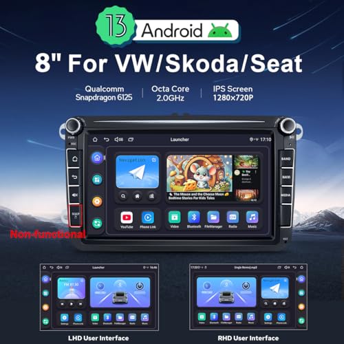 Radio para Auto Joying 8 pulgadas Android 13 Carplay miniatura 2