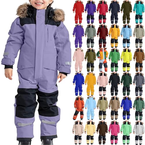 LIKEOULI Snow Suit for Kids Boys Girls One Piece Snowsuit Waterproof Windproof Winter Outdoor Overalls Snowboarding Ski Suits