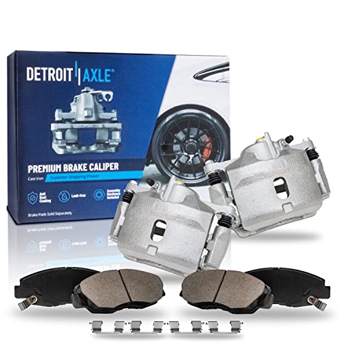 Image of Detroit Axle - Front Brake Kit for 1996-2011 Honda Civic 2010-2014 Insight | 1997-2000 EL Disc Brake Calipers w /Brackets Ceramic Brake Pads w /Hardware Replacement