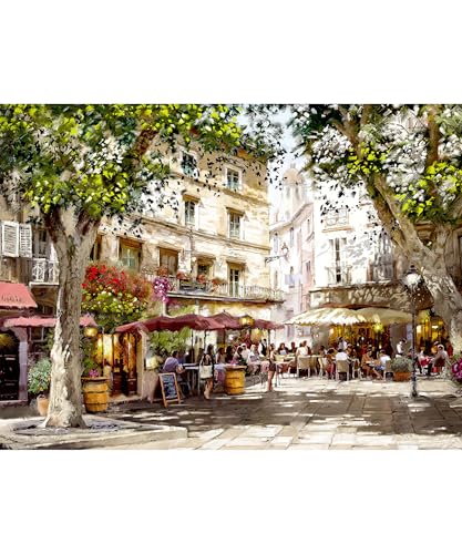 PieceRelax Plastic Jigsaw Puzzle for Adults 1000 Pieces - The Macneil Studio - 1950 Cafe' - 25.2 X 18.9 Inches, Most Satisfying Table Games, No Glue...