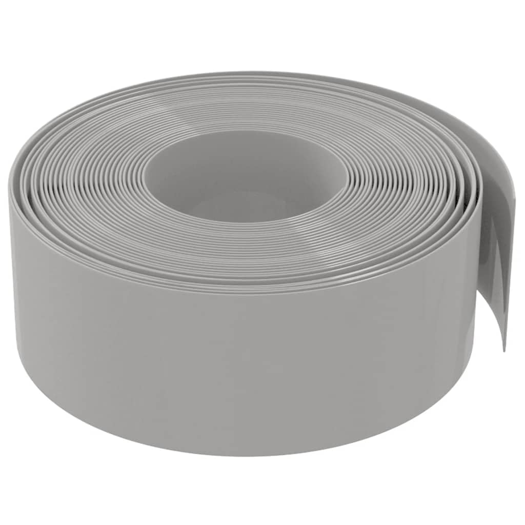 Krawędzie trawnika, 3 szt., szare, 10 m x 20 cm, polietylen, elastyczne obramowanie grządki, krawędź koszenia, palisada, ograniczenie ścieżki, obrzeże ogrodu, podwórka