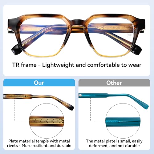 Image of Dollger Blue Light Glasses for Women Men Computer Glasses Square Blue Light Blocking Glasses
