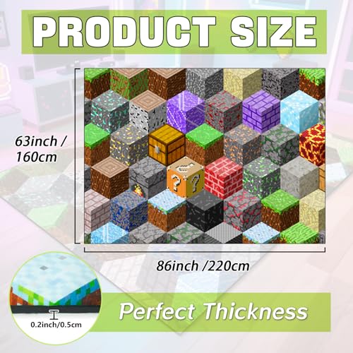 Tapete decorativo pixel para habitación de niños 5'3" x 7'2" miniatura 2