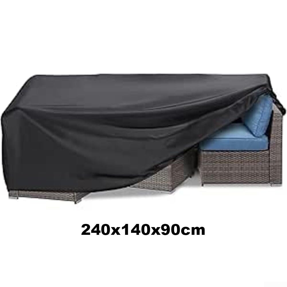 Copertura impermeabile per mobili da giardino 210D, resistente agli strappi, con fibbie, anti-UV, protezione per divano da giardino, per pioggia e neve, 200 x 160 x 71 cm (240 x 140 x 90 cm)