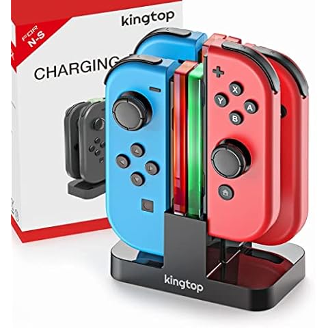KINGTOP 4 in 1 Ladegerät Nintendo Switch Controller Joy-Con Lade Dock Cover