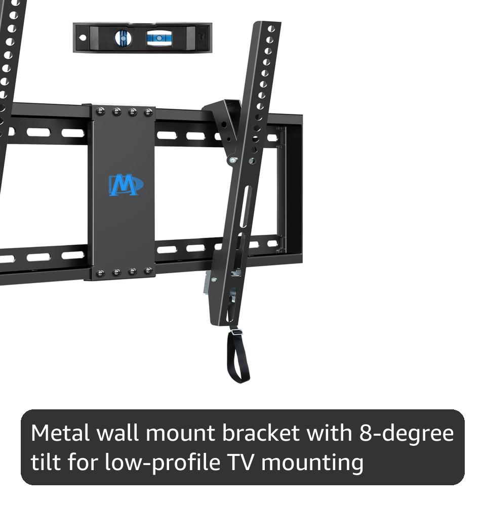 Mounting Dream TV Wall Mount for Most 37-75 Inch TVs, Universal Tilt TV Mount Fit 16", 18", 24" Stud with Loading Capacity 132lbs, Max Vesa 600 x 400mm, Low Profile Flat Wall Mount TV Bracket