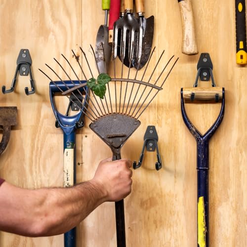 LANDNEOO-Garage-Hooks-20-Pack-Steel-Garage-Accessories-for-Organization-and-Storage-Heavy-Wall-Mount-Duty-Hooks-with-Anti-Slip-Coating-for-Hanging-Ladder-Bike-Power-Tools-and-More-Tools-Black
