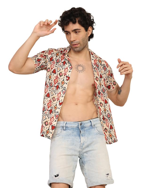 Image of KE KANHA EXPORTS Shirt for Men /Cotton Shirts for Men /Stylish Mens Casual Shirt /Men's Slim Fit Shirt & Regular Fit Shirt for All Occasions Western Beach Summer Shirt Style