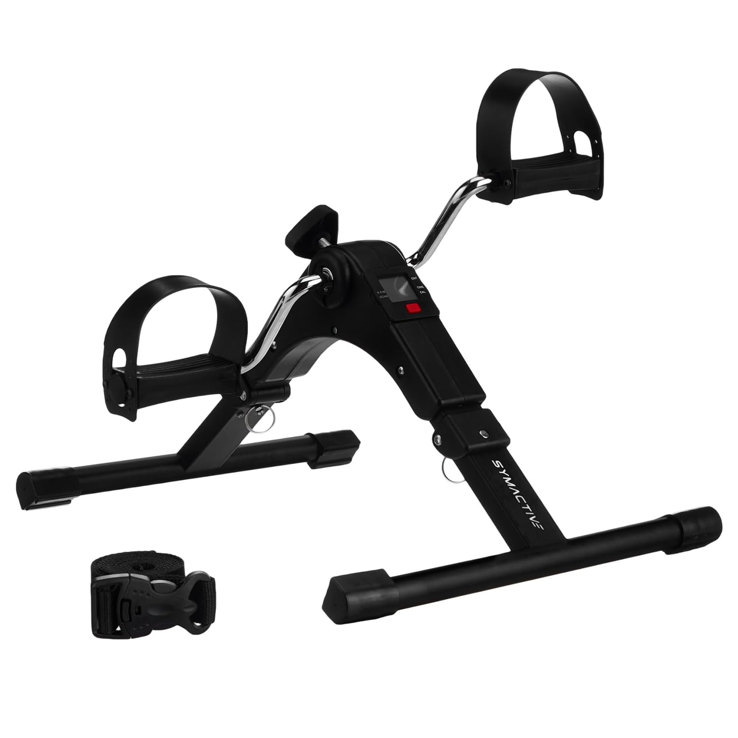 Amazon Brand - Symactive Fitness Mini Cycle Pedal Exerciser with Fixing Straps| Adjustable Resistance Levels and Digital Display | Anti-Skid, Compact & Portable | Black-image-16