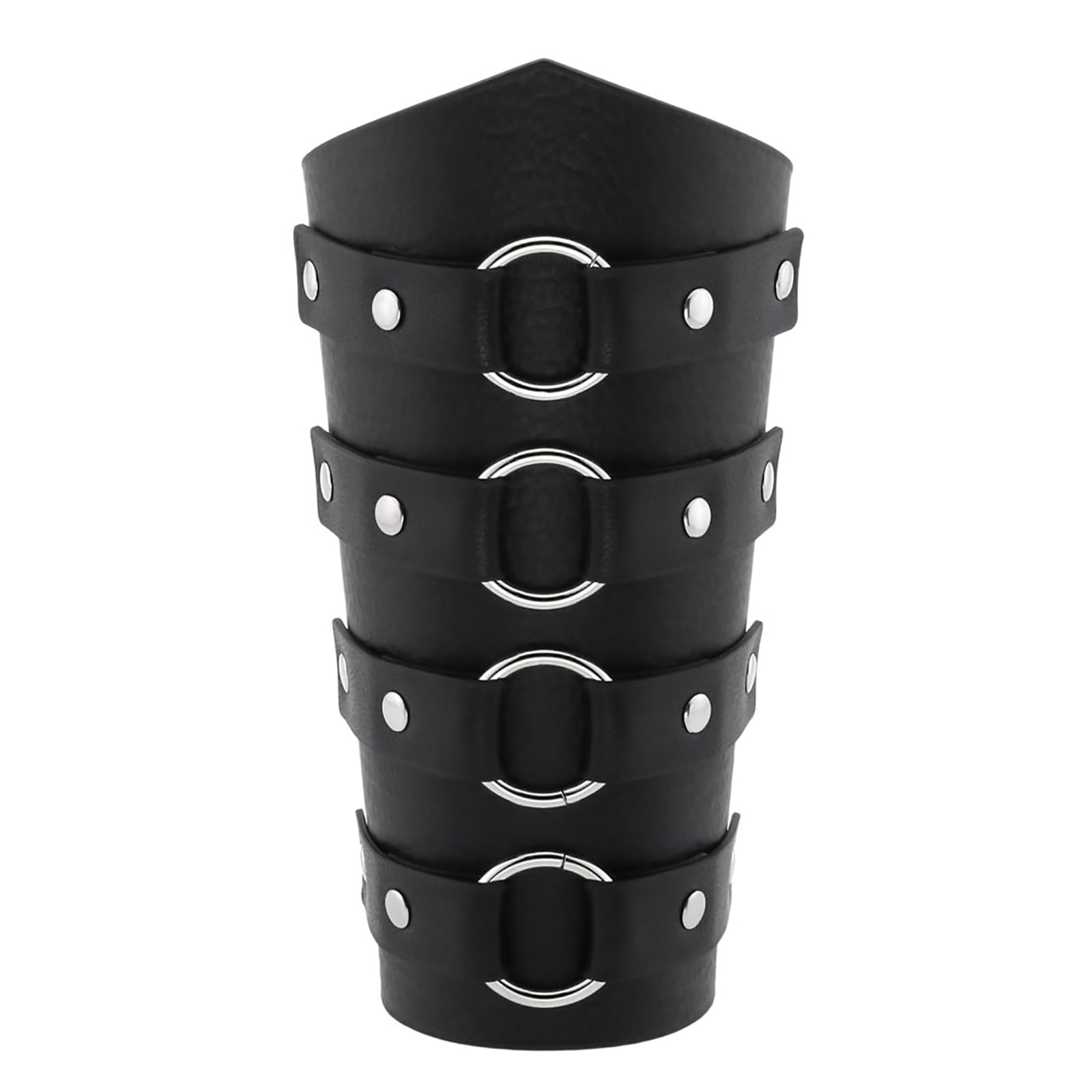 oringnat Medieval Arm Guards for Male Role Play Pirate PU Medieval Pirate Soldier Gauntlets with Round Buckle Halloween