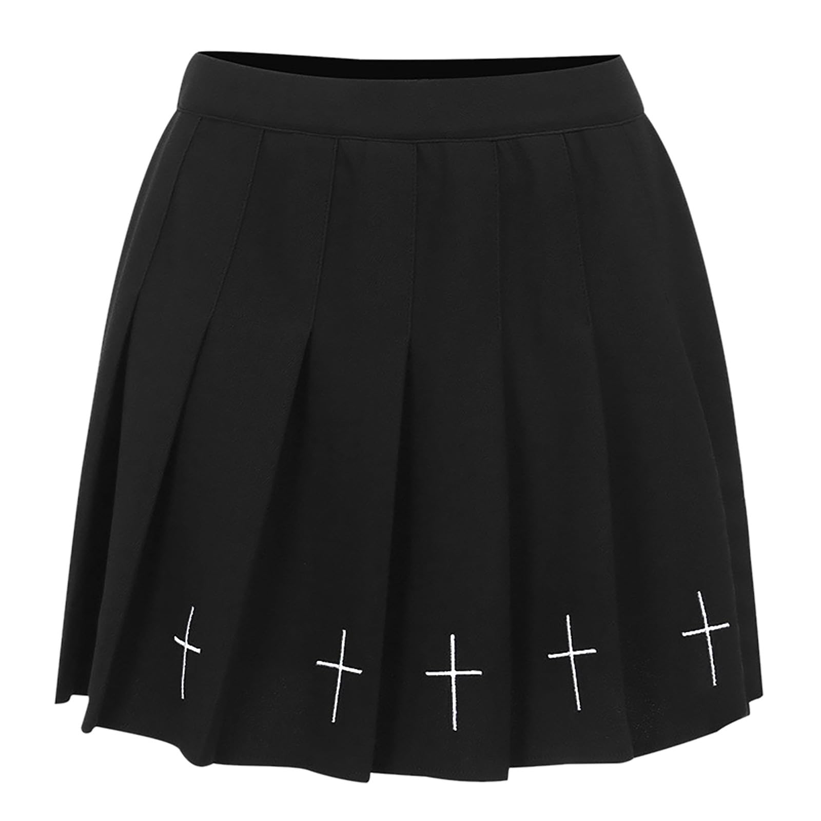 Eyurigaoka damskie gotyckie mini spódnice punkowe Dark Academia estetyczna spódnica o linii A Streetwear sukienka klubowa