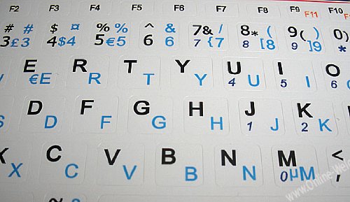 Stickers teclado danés e inglés para netbook mini blanco miniatura 3