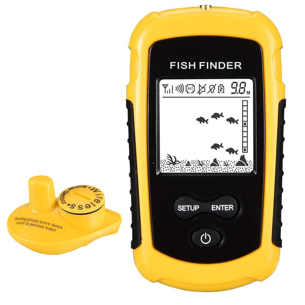 LUCKYLAKER Sonar Handheld Fish Finder Transducer Portable Water Depth Finder Boat Kayak Wireless Transducer Fish Finders