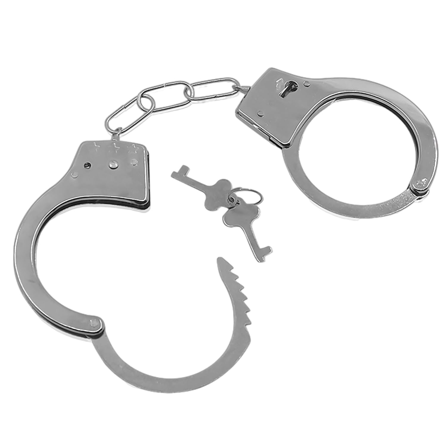1 manette giocattolo per bambini con 2 chiavi, manette, manette per adulti, simulate manette della polizia, giocattoli per polizia, oggetti di scena per giochi di polizia