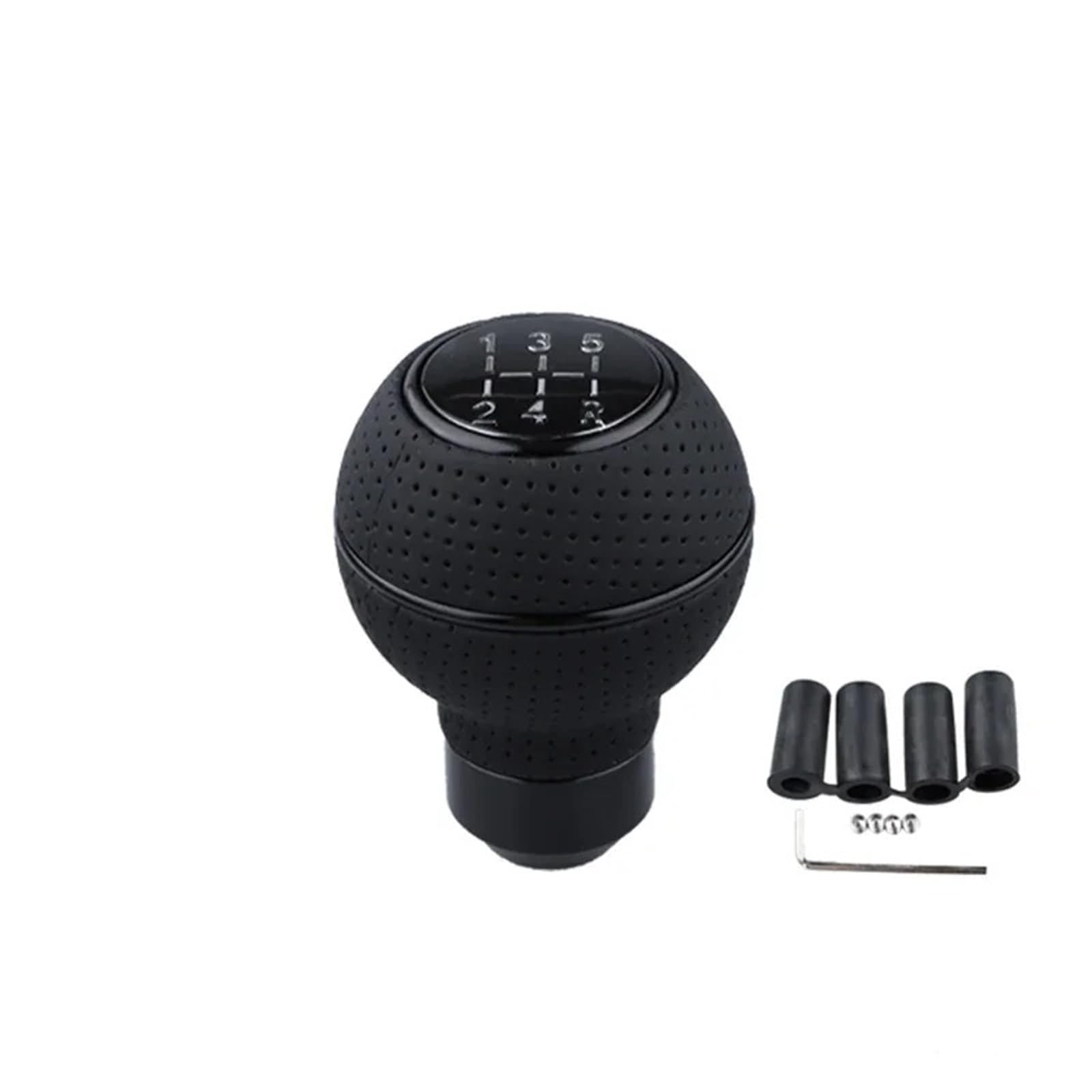 Jxewmtmc Black 5 Speed Shift Knob Gear Stick Leather Shifter Lever Shifting Transmission Gear Stick Shift Cover(Black)