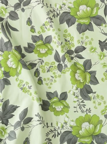 Image of Mafatlal 144 TC Cotton bedsheet for Double Bed, Floral Printed Queen bedsheet with 2 Pillow Covers, 90x100 Size Cotton Bed Sheet, Pure Cotton Full Bedspread|Apple Green