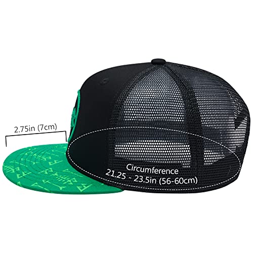 Image of BASSDASH Flat Brim Trucker Cap Adjustable Snapback Hat Mesh Back for Men Women