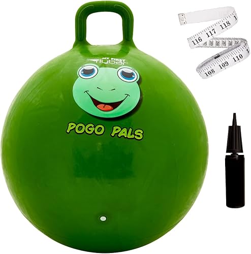 Flybar - Pelota infantil de equilibrio para saltar My First Pogo Pals con asa, juguete para interior y exterior, bomba de aire incluida, M, Verde