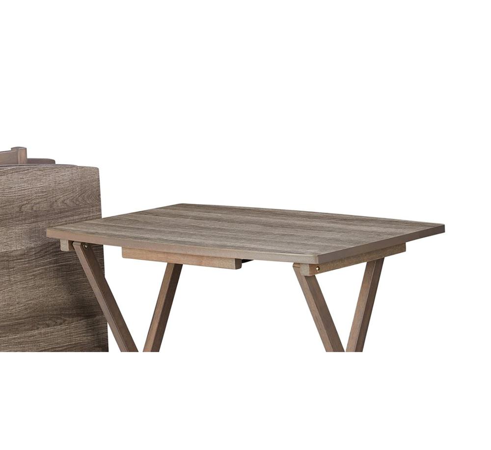 Amazon.com: 5pc XL Oversized Tray Table Set, Rustic Grey : Home