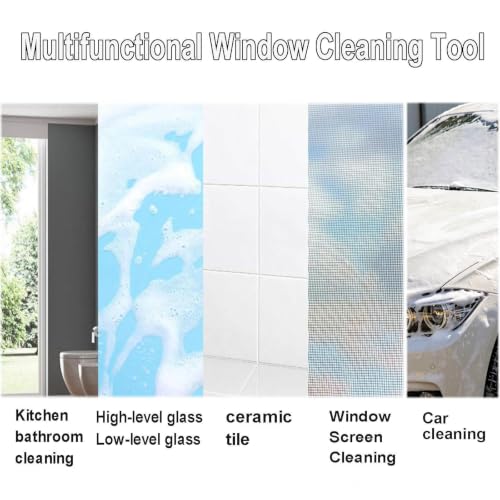 Limpiar cristales de ventanas altas con herramientas profesionales y depósito de agua 7
