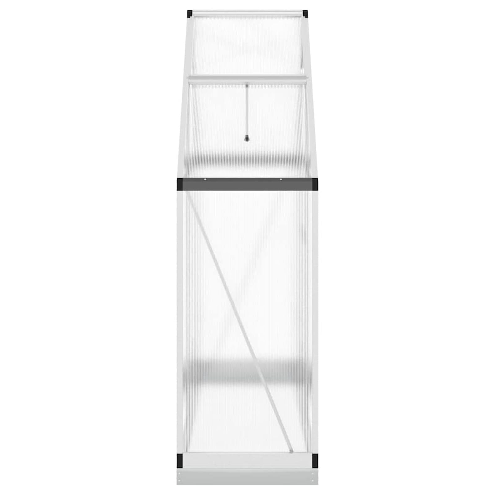 Szklarnia 169 x 58 x 202 cm – odporna na warunki atmosferyczne, wykonana z aluminium i płyt PC 4 mm, w zestawie z ocynkowaną ramą podłogową, dla początkujących ogrodów