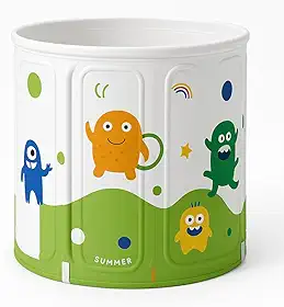 Banheira Ofurô Dobável Infantil em PVC Oxford 70x65cm - Portátil, Ecológica, Com Almofada Inflável e Mangueira de Dreno, Ideal de 1 a 6 Anos