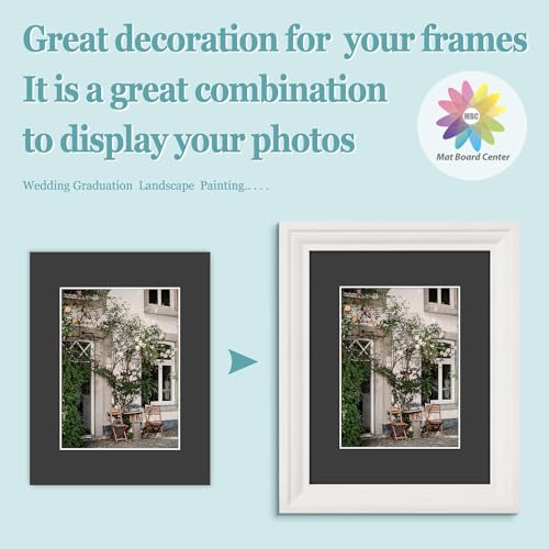 image for MBC Mat Board Center, 10 Pack 8.5X11 for 6X8 Black Picture Mats Frame 