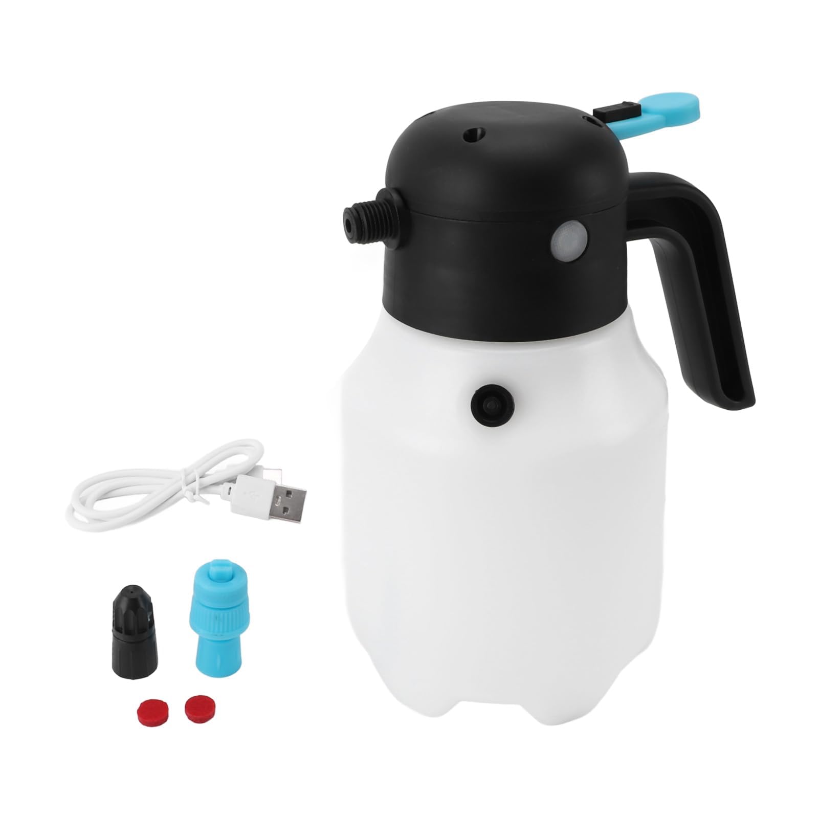 Pulverizador de Espuma Presurizado Inalámbrico, Botella Pulverizadora de Espuma Eléctrica de PP de 2000mAh y 1,8l con Batería de Litio para Lavado de Coches y Riego de Flores