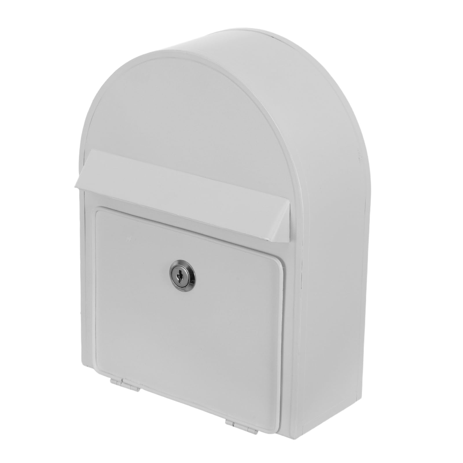Boîte aux lettres murale vintage blanche petite taille en fer-blanc extérieur