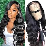 A8 20 inch Lace Front Wig Human Hair Body Wave HD Lace Frontal 13x4 180 Density Glueless Wigs Human Hair Pre Plucked with Baby Hair for Women Natural Black