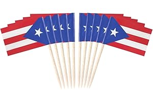 JAVD CYPS 100 Pcs Puerto Rico Flag Puerto Rican Toothpick Flags