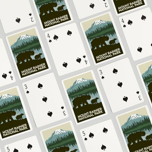 Lantern Press Baraja de Póker 52 Cartas Parque Nacional Mount Rainier miniatura 4