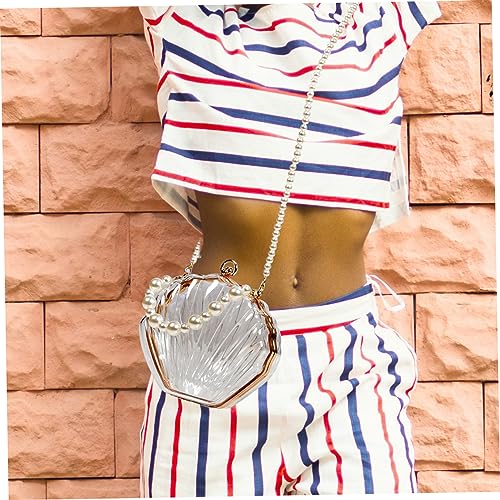 Sac à main perles tendance femme : sac bandoulière acrylique transparent de soirée