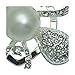 Laurus Silver tone Crystal faux Pearl Scarf Clip