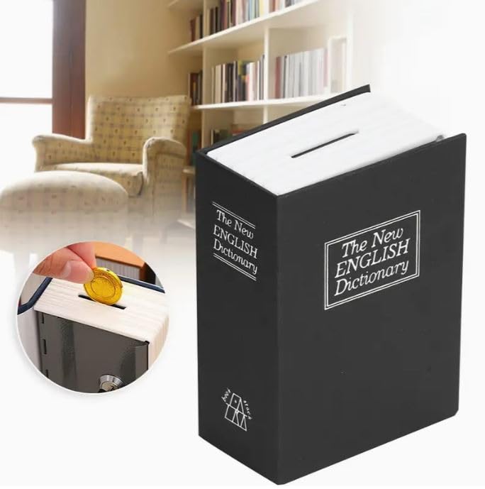 Zorzel Dictionary Diversion Book Safe with Key Lock, Dictionary Storage Box for Cash Safe Hidden, Money Hiding Box, Secret Portable Metal Compartment Safe - (1 pc, Multicolor)-picture-15