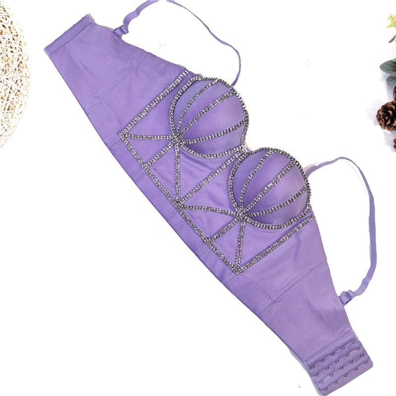 Sexy Bra with Coasters, Chain Decoration, Inner Wear or Outer, Herringbone
