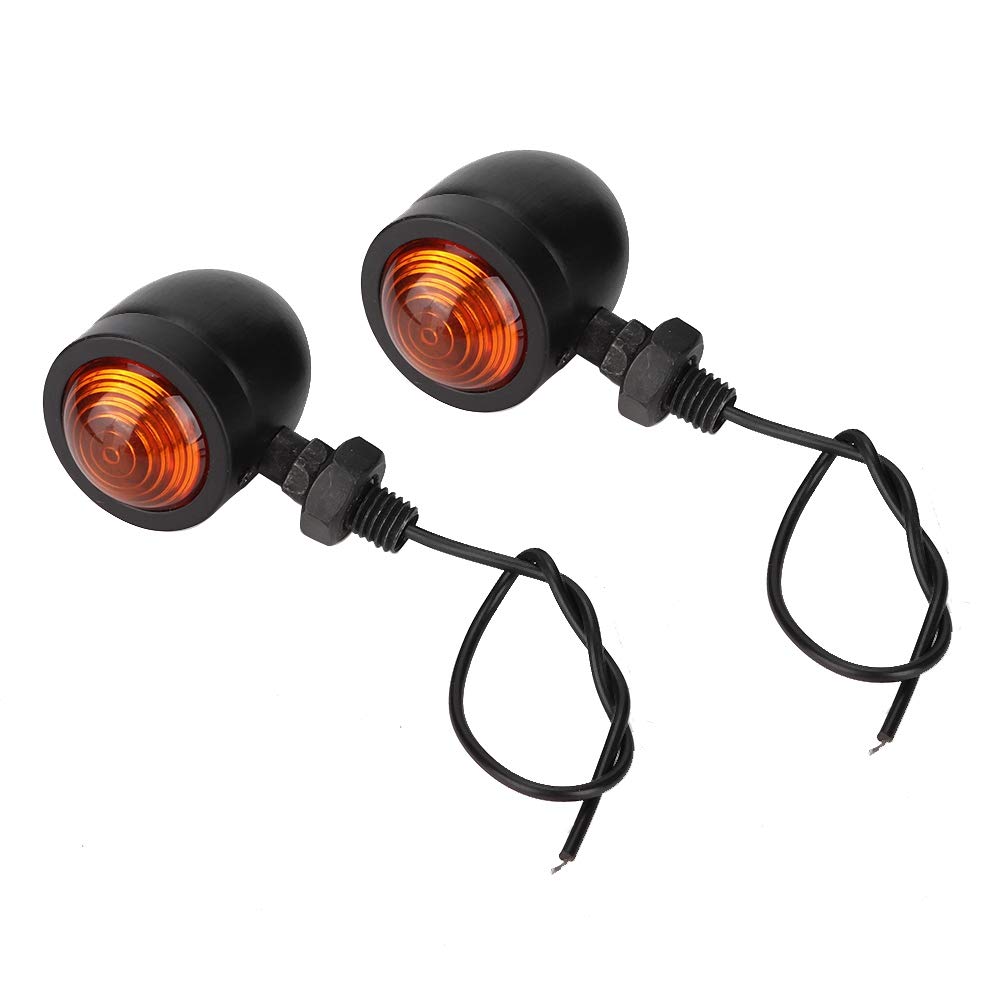 2 Pezzi Indicatori motocicli Indicatori Moto Impermeabile Mini Indicatori Luminosi motociclette Lampada per Indicatori di Direzione per Motocicletta in Metallo Retrò Lampada di Segnalazione per Moto