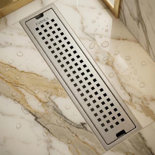 Image of EVANEX Bathroom Drainer | 30x4 Inch Linear Shower Drain Channel | Waste Water Linear Floor Drain | 304 Stainless Steel Bathroom Drainer with Anti Cockroach Trap | Bathroom Jali