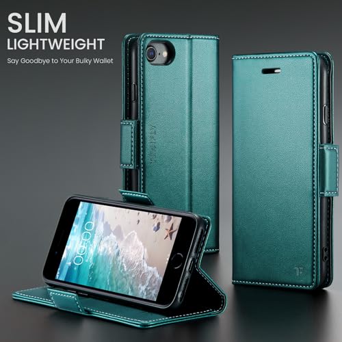 Tenifly for iPhone 7/8/SE Case Wallet with Card Holder, Bluish Green by Tenifly - Used condition - Image 9