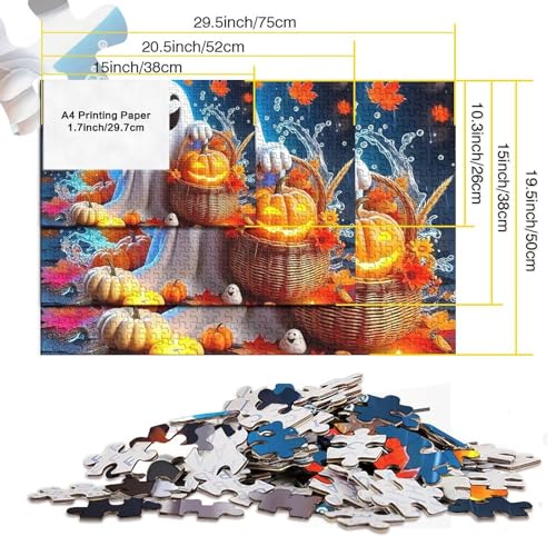 Puzzle de 1000 piezas de Halloween con fantasmas y calabazas: el regalo otoñal para adultos 5