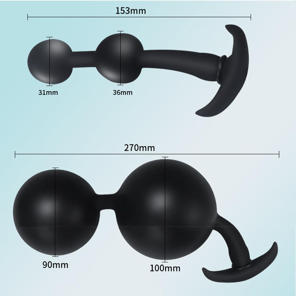 Palla Gonfiabile Yoga a Forma di Ciliegia con 2 Sfere d'Acciaio incorporate per Lo scuotimento Fisico PL&úg An&àlé bÛ&TT (Nero)