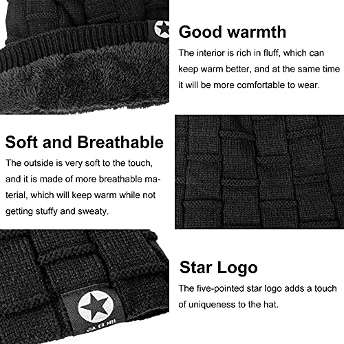 2pezzi Cappello Uomo Invernali, Berretto Uomo Caldo in Maglia, Beanie Sportivi all'Aperto - Image 6