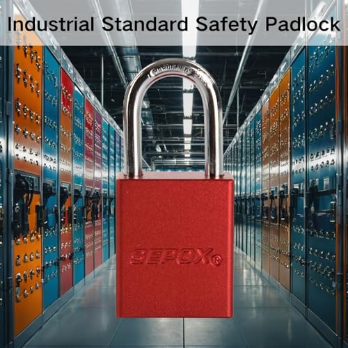 Image of SEPOX Ultra-Durable Anti-Rust Outdoor Padlock - Red Aluminum 38mm 1-1 /2 inch with Long Shackle & 3 Big Keys Ideal for Gate, Storage, Locker, Fence & Lock-Out, High Security (Pack of 2)