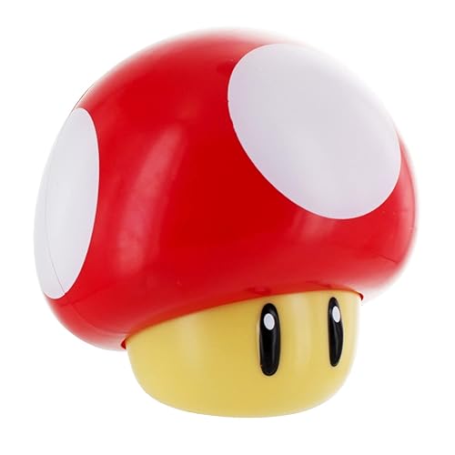 Paladone Super Mario Bros Mushroom Light with Sound, Nintendo Collectible Figure Lamp Gift for Fans, Themed Decor for Bedrooms or Gaming Rooms