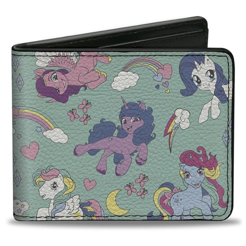 Buckle-Down Hasbro Wallet, Bifold, My Little Pony Generations Six Pony and Cutie Marks Blue, Vegan Leather
