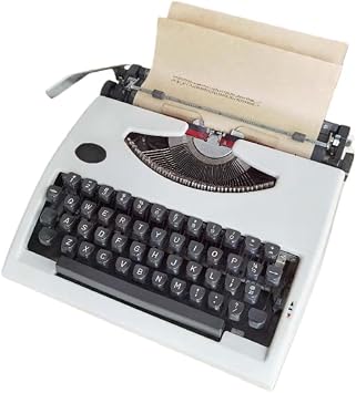 LKDA Mechanical English Typewriter Traditional Manual Nostalgic Flow Sleek Durable Classic Word Processor White 80%